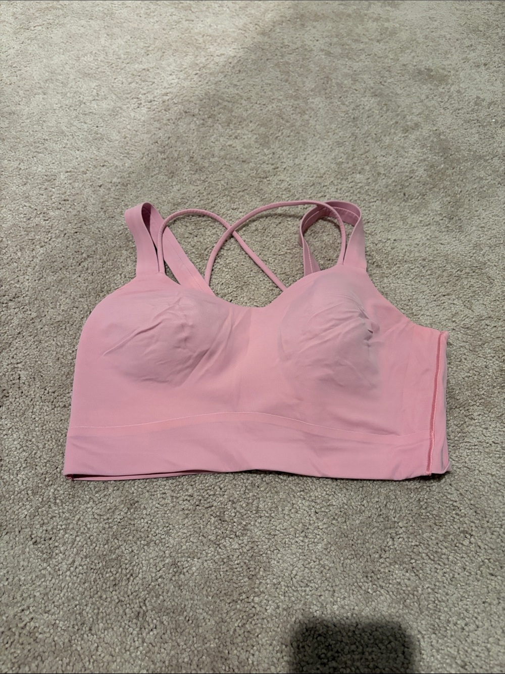 Pink Seamless Crisscross Bralette